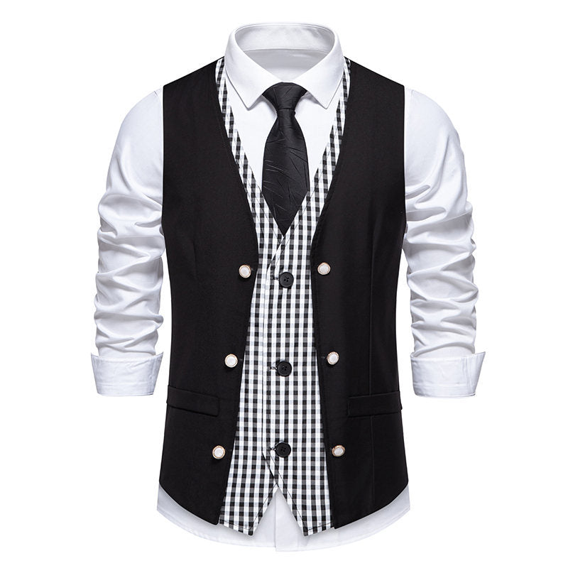 Men's Suit Vest Elegant Contrast Interior