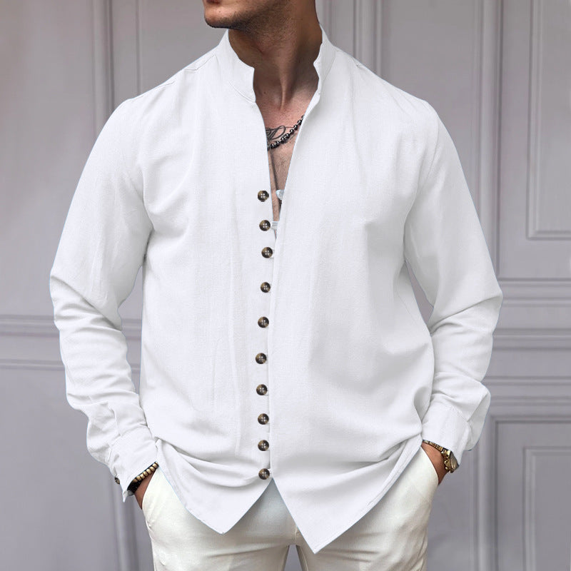 Men's Long-Sleeve Shirt Modern Buttons Elegant Design
