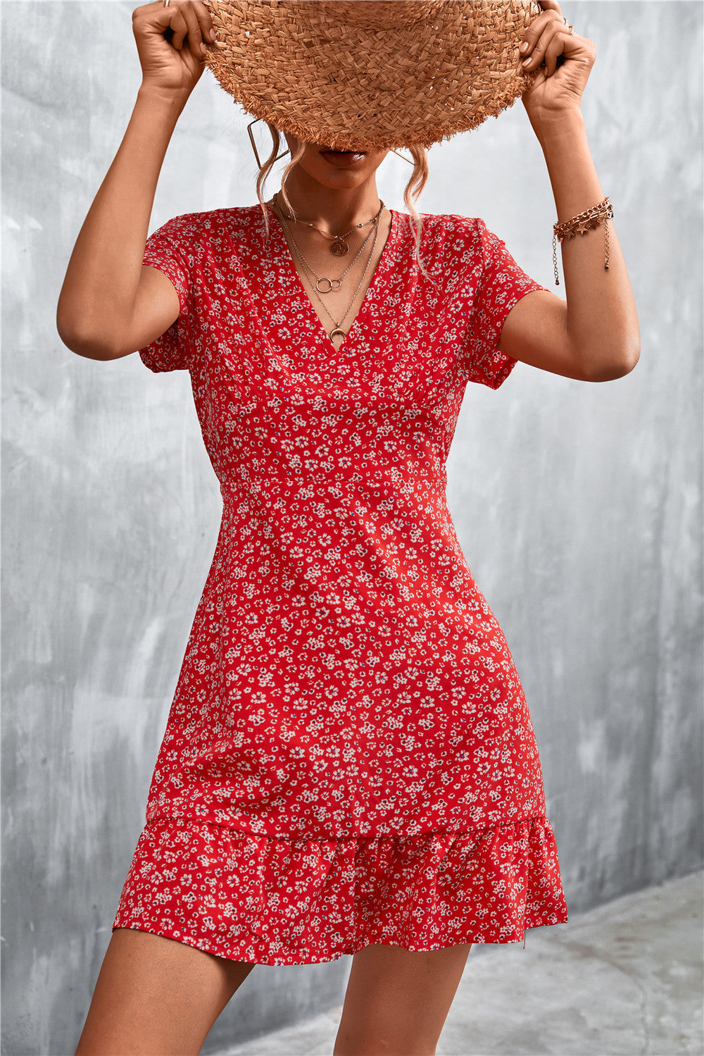 Women's Short Floral Elegant Summer Dress