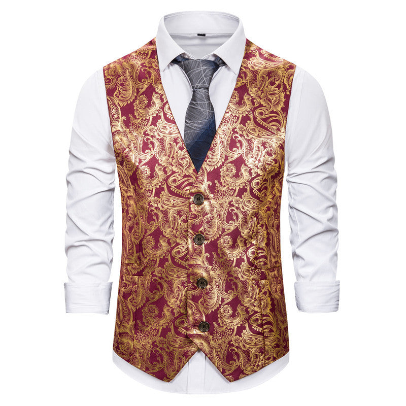 Men's Vest Elegant Brocade Luxury Design