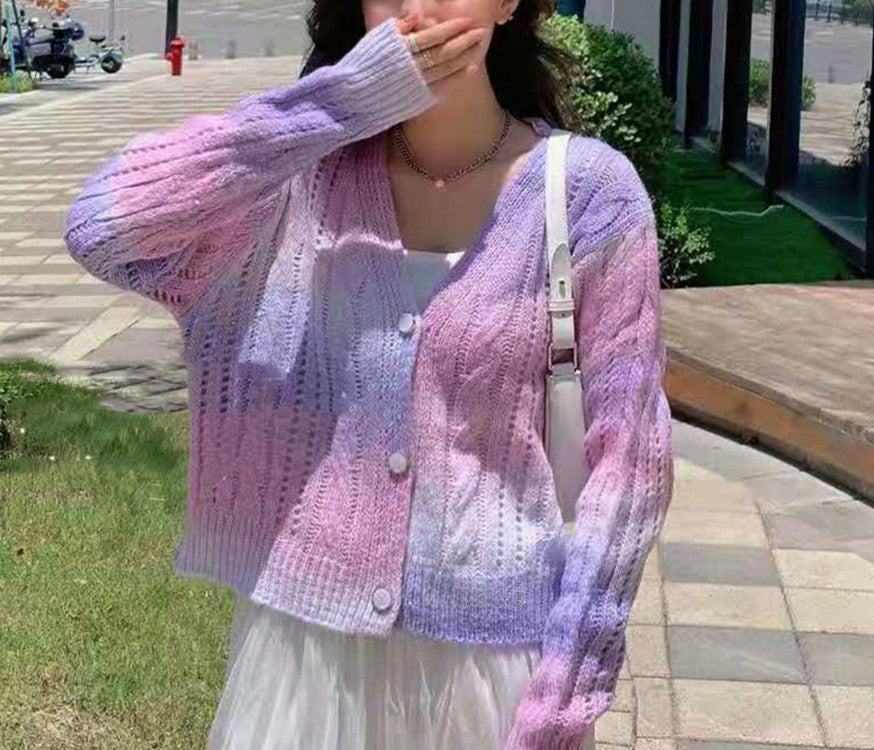 Cardigan Comfortable Oversized Sleeves Cable Pattern