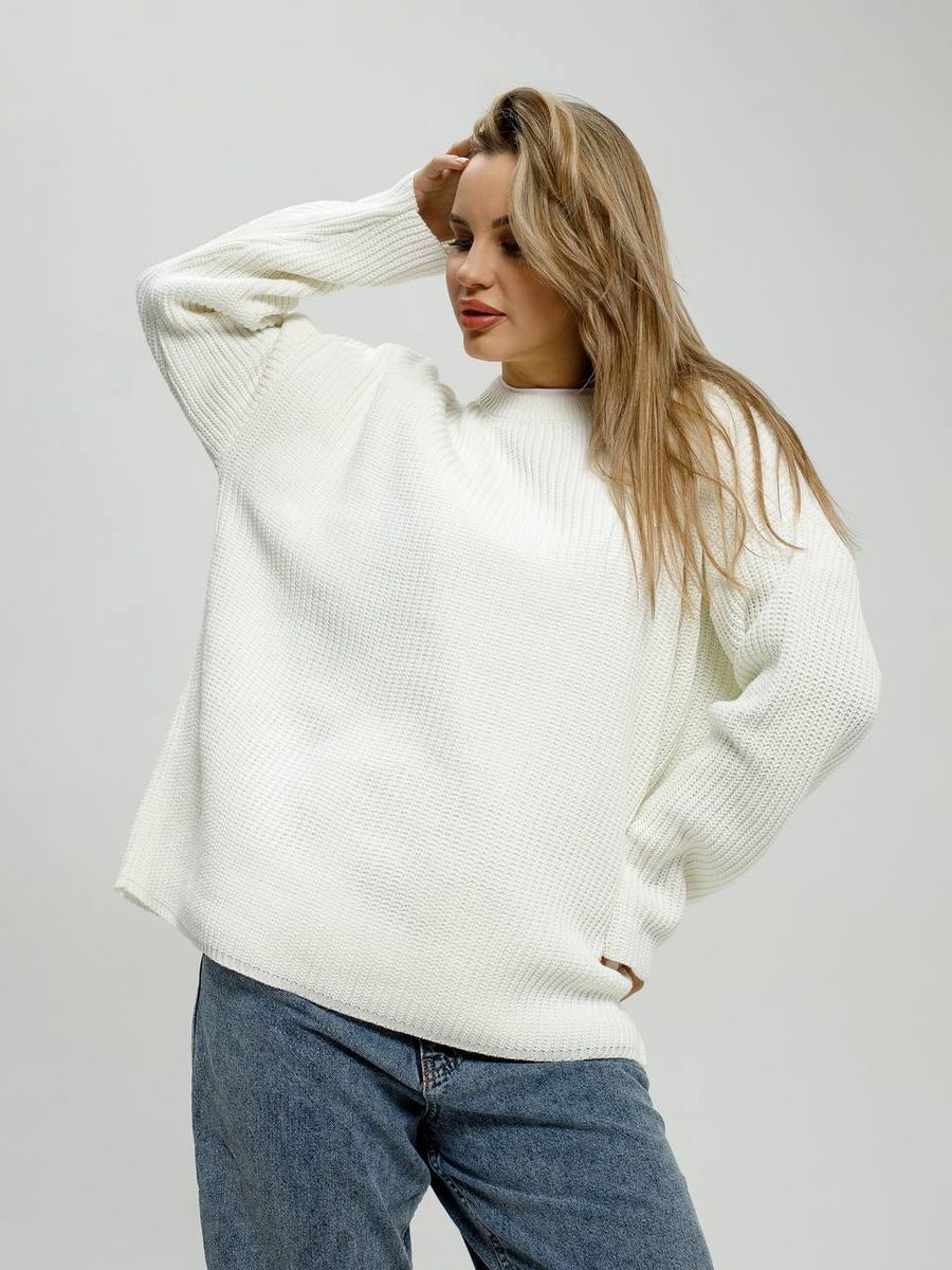 Women's Chunky Knit Sweater Comfortable Crew Neck