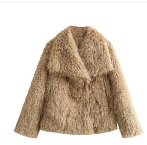 Faux Fur Jacket Elegant Warm Women