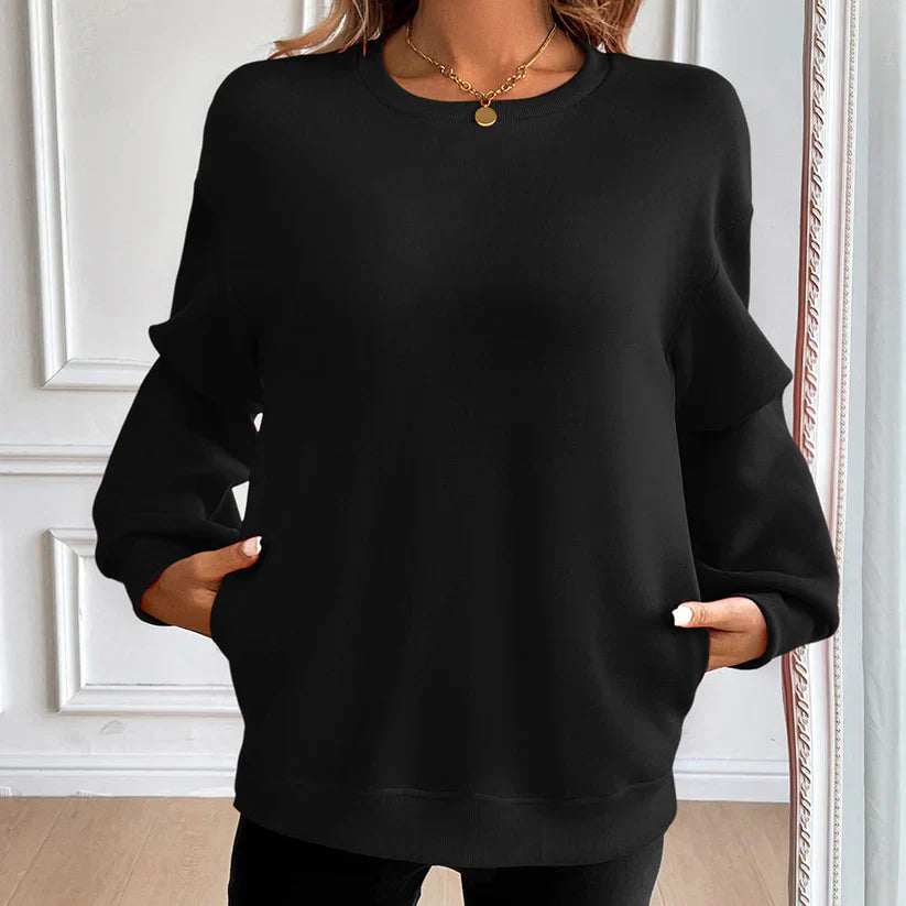 Nora - Comfortable Sweatshirt With Front Pockets