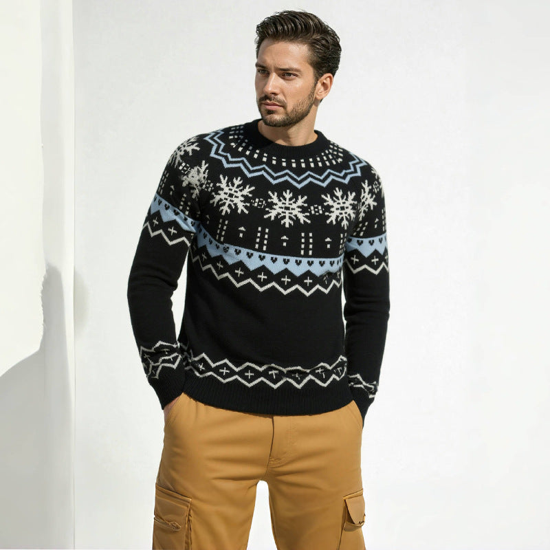 Men's Soft Wool Sweater Nordic Pattern