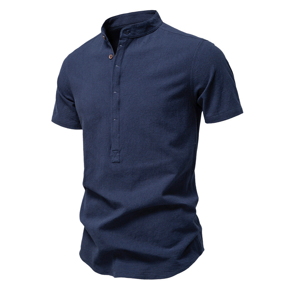 Men's Short Sleeve Shirt Modern Design Button Placket