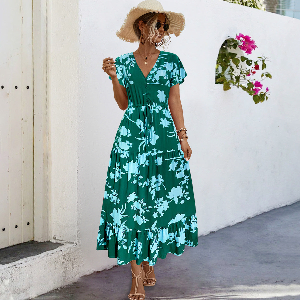 Women's Floral Elegant Summer Maxi Dress