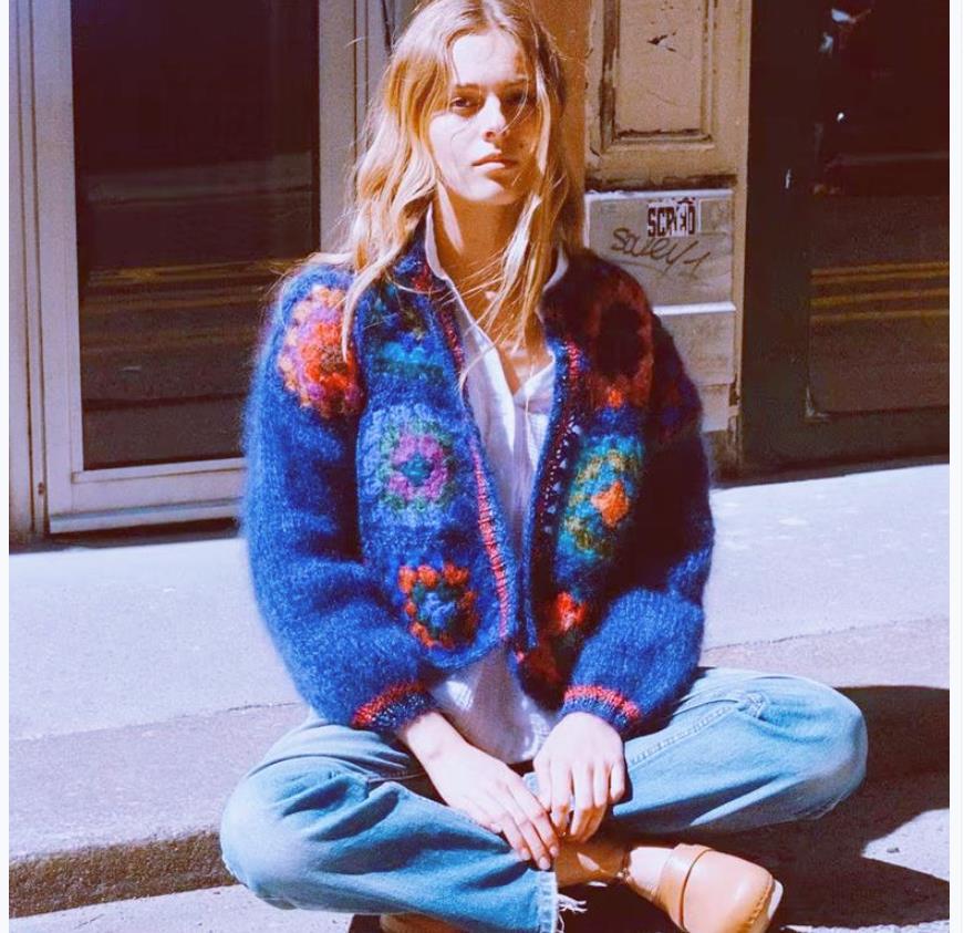 Women's Colorful Patterned Lightweight Cardigan