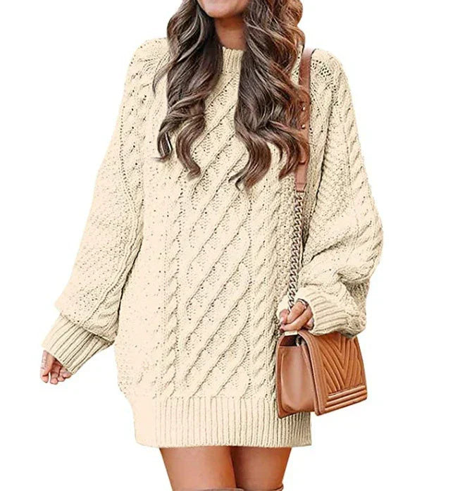 Soft Women's Sweater DressLong-sleeved