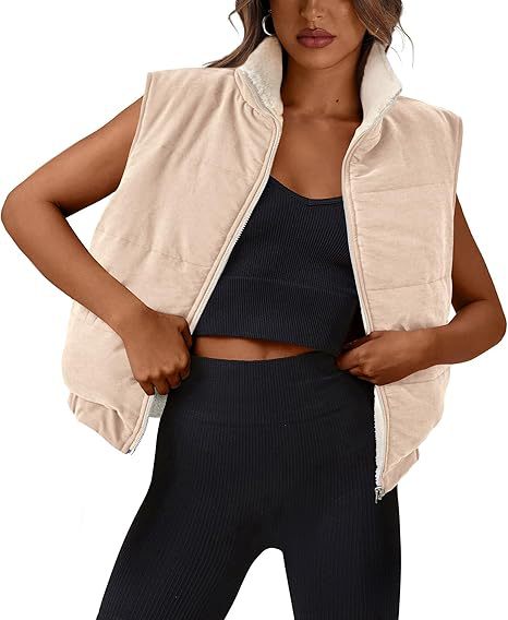 Women's Quilted Vest Soft Fleece Elegant