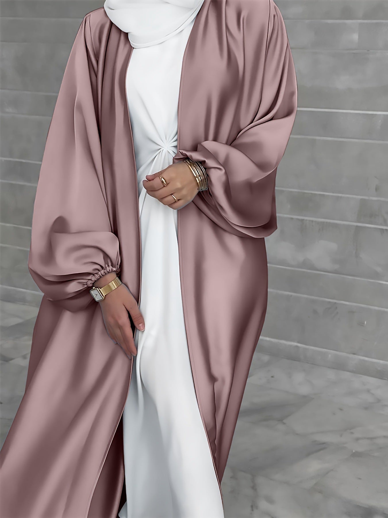Silk-Soft Kimono Jacket XXL Open Front Long Sleeve