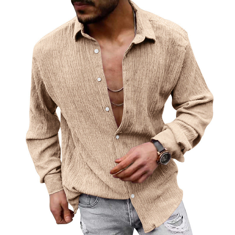 Men's Long-Sleeve Shirt Modern Textured Look