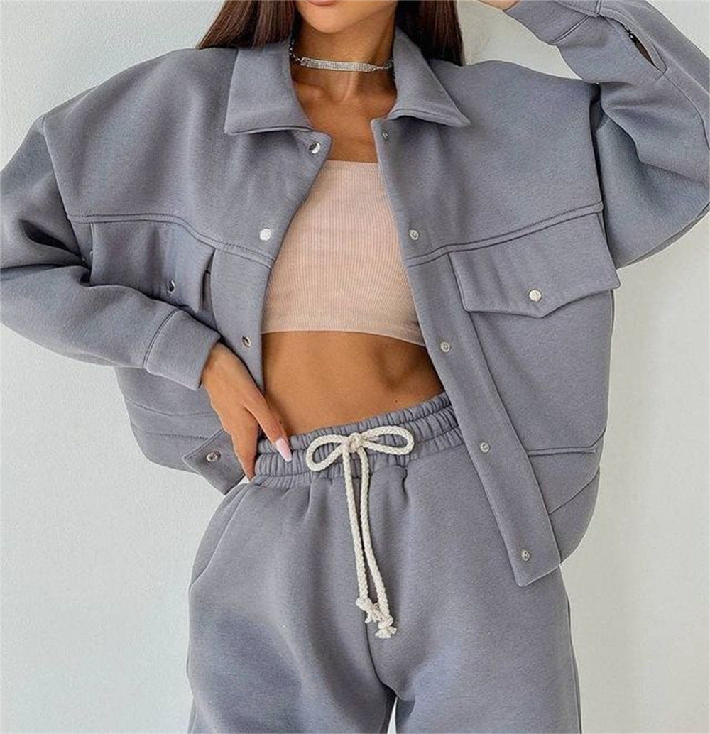 Women's Sport Set Fleece Tracksuit Comfortable