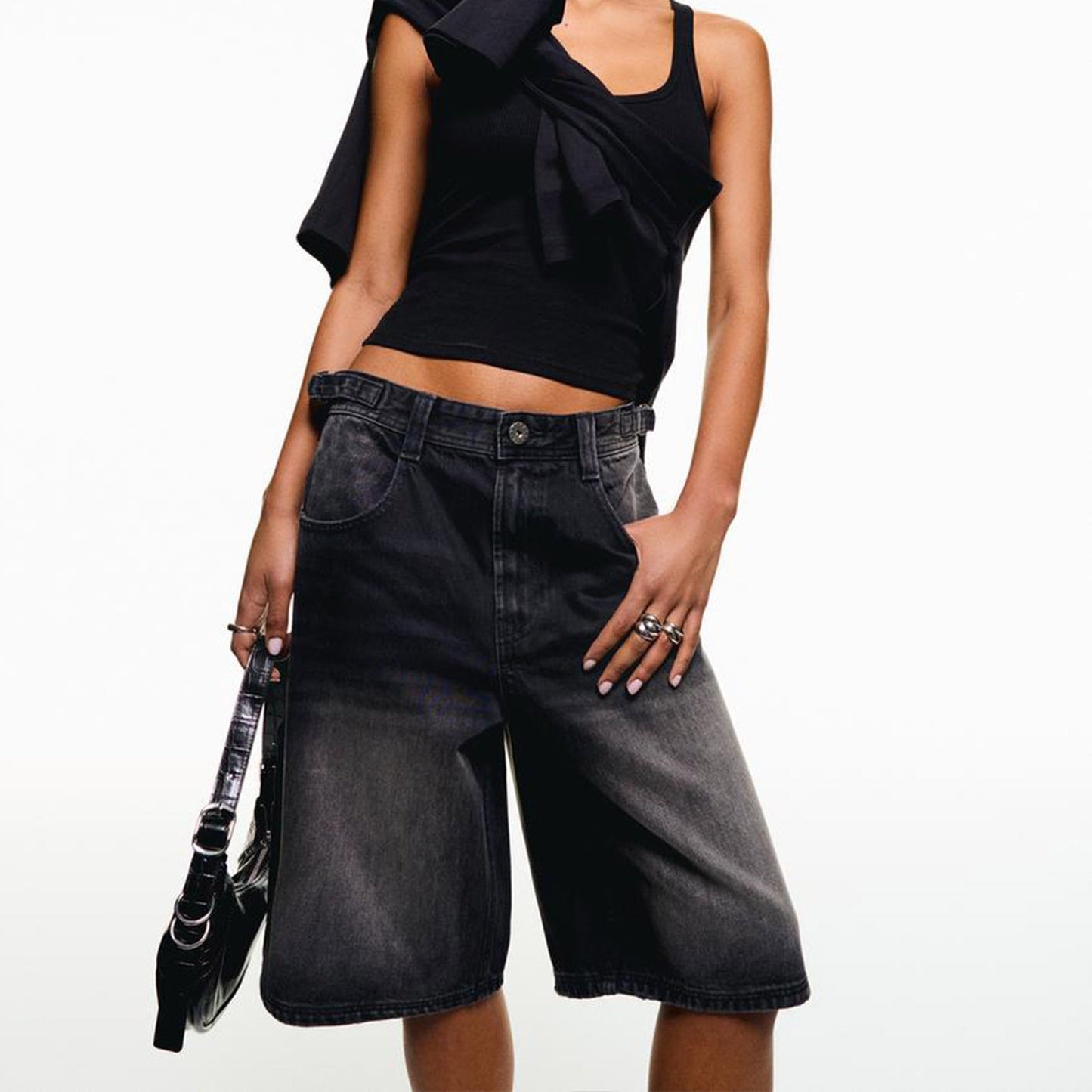 Women's Casual Mid-Waist Denim Shorts