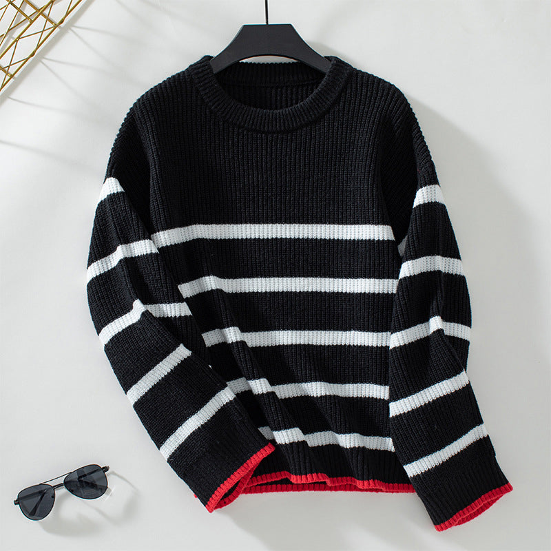 Striped Knit Sweater Soft & Comfortable