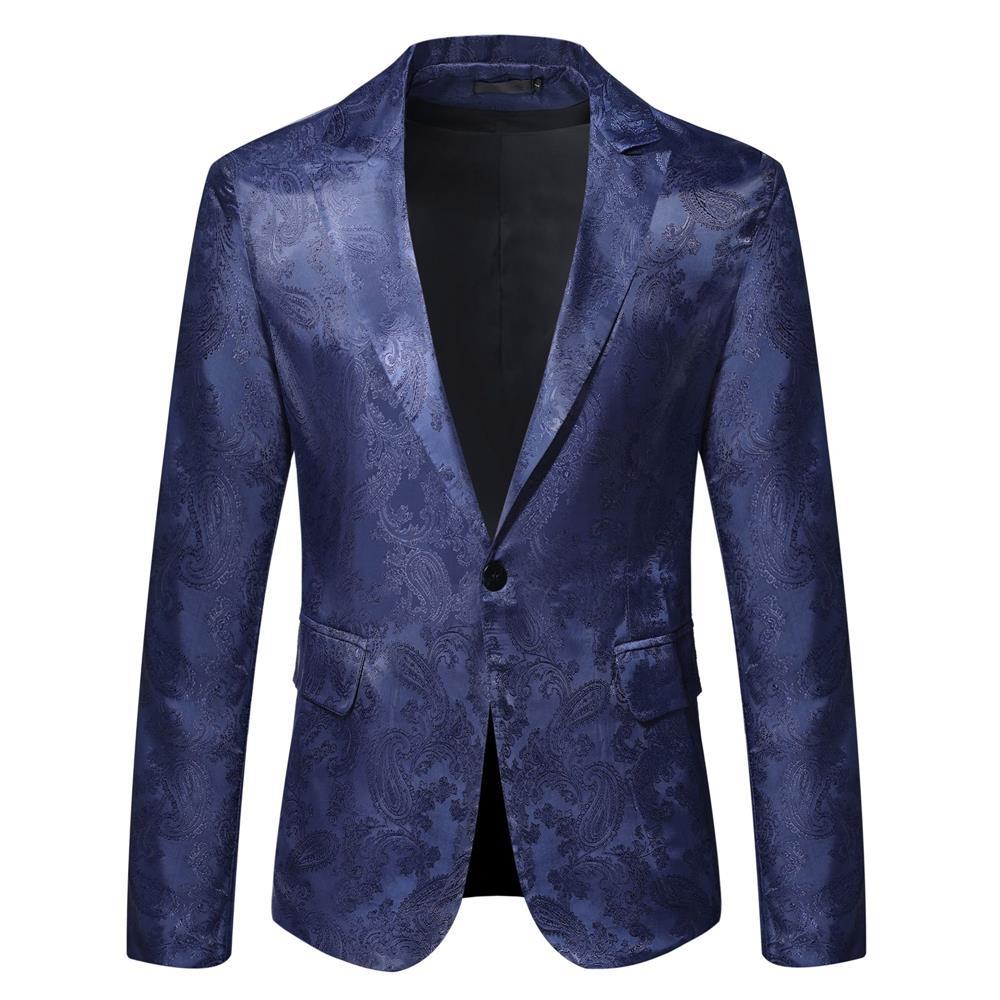 Men's Paisley Pattern Blazer Elegant Slim Fit