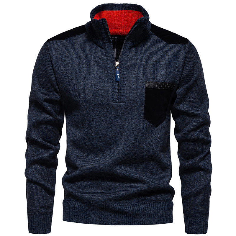 Men's Stand-Up Collar Jumper Modern Practical