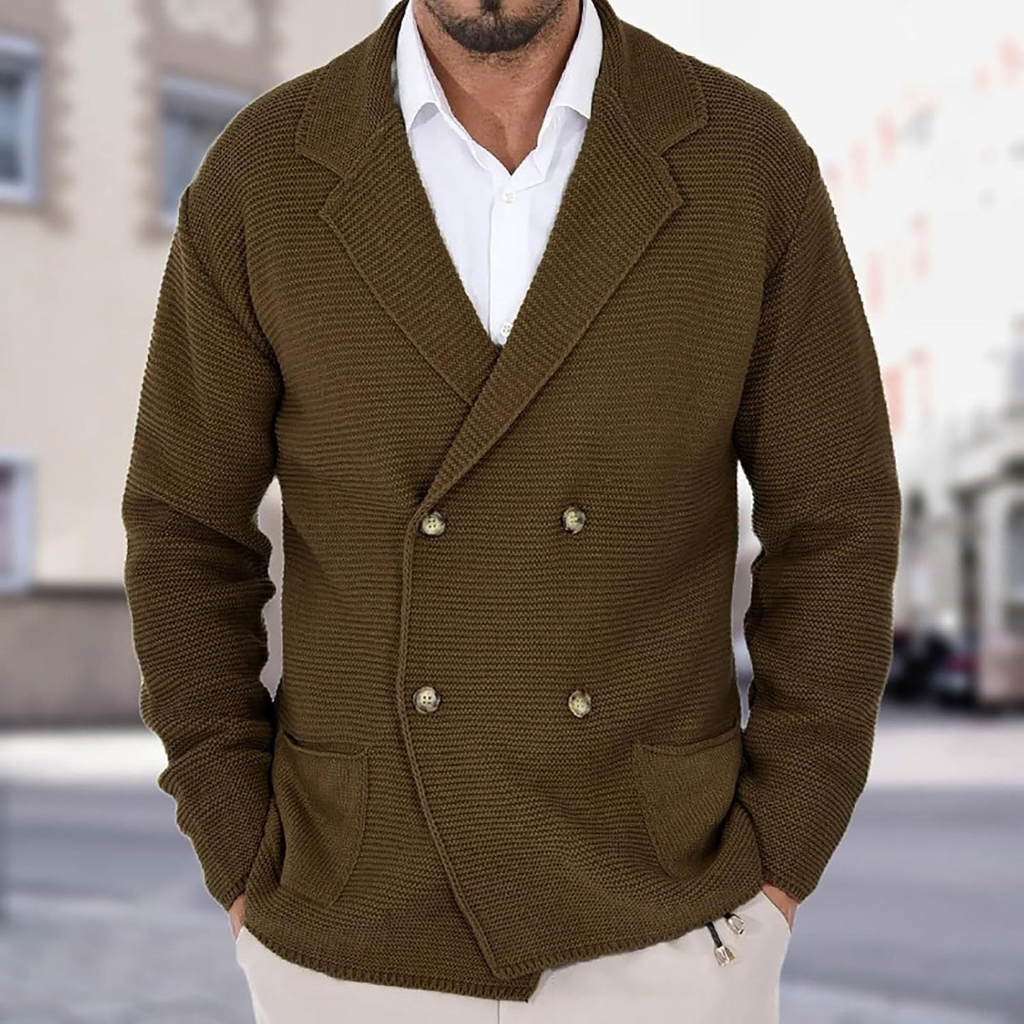 Men's Cardigan Modern Trendy With Pockets
