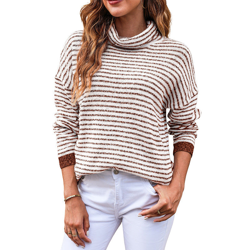 Women's Rollneck Sweater Soft Long-Sleeve Wool Blend