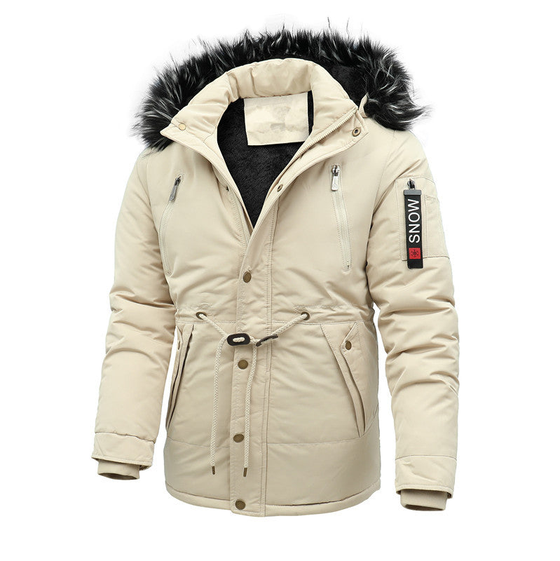 Men's Insulated Waterproof Outdoor Jacket with Detachable Hood