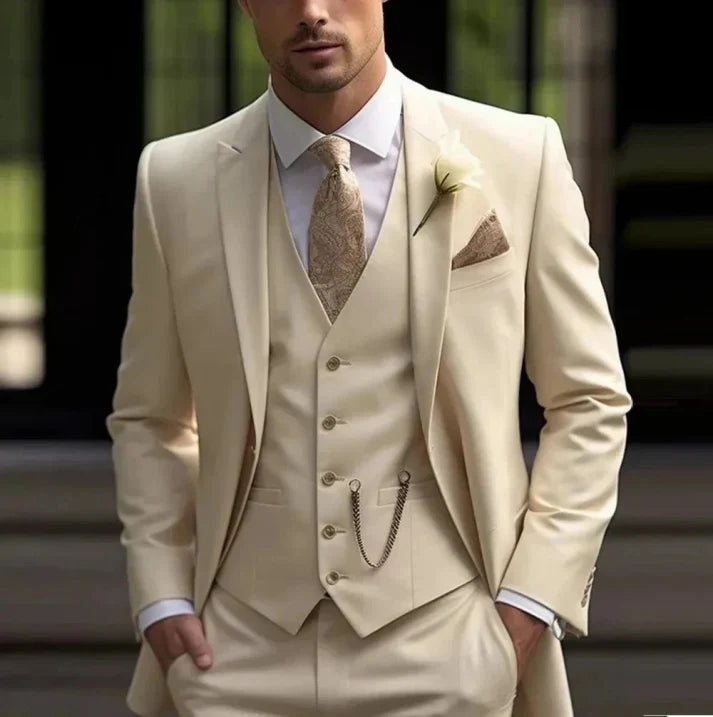 Men's 3-Piece Suit Elegant Slim-Fit