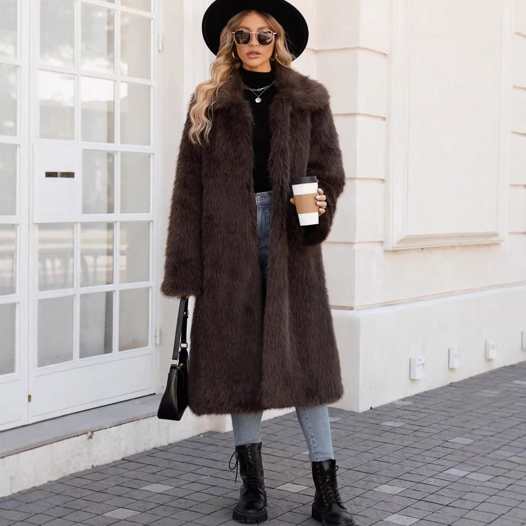 Damen Eleganter Langmantel Modern Chic - IdealeKleiden