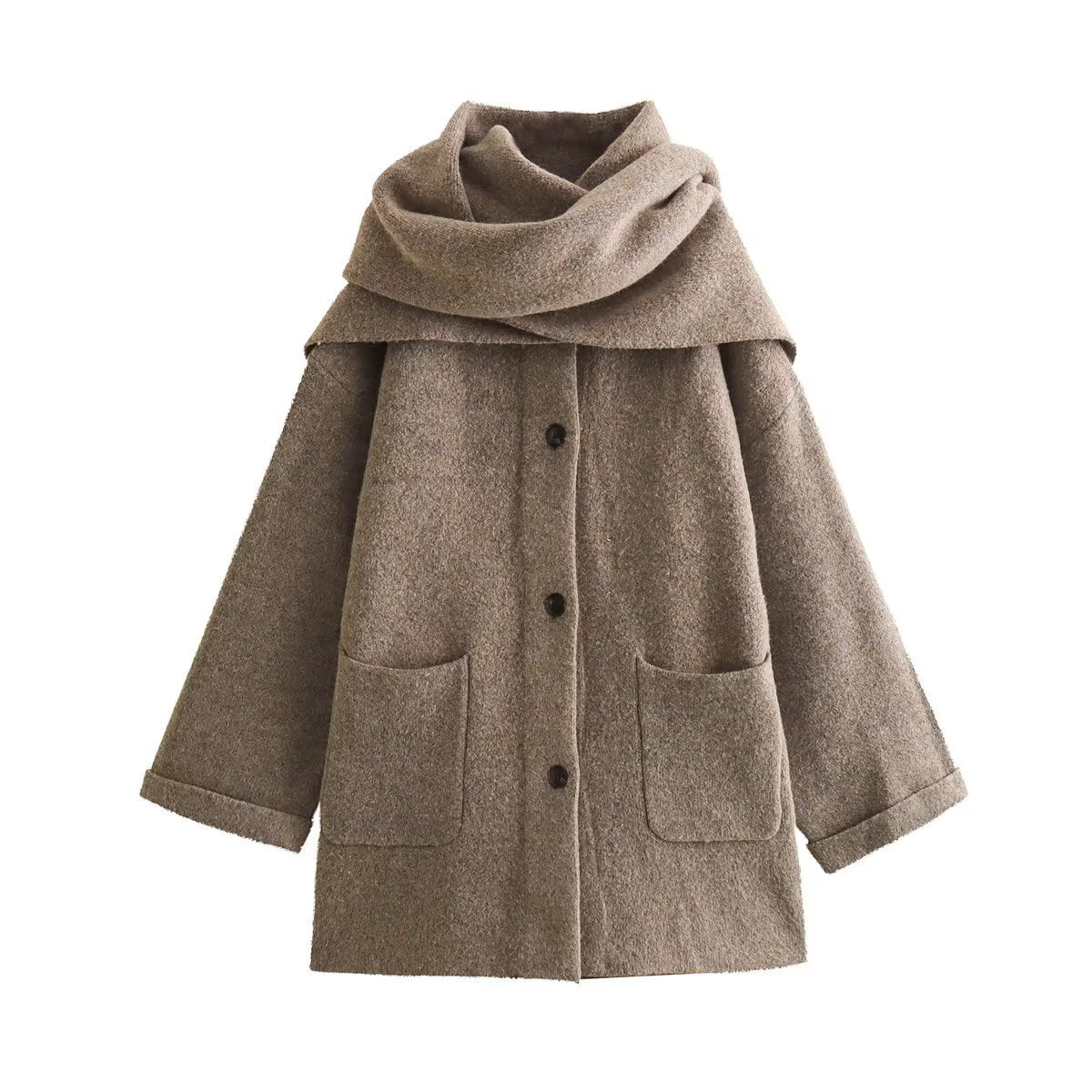 Women's Winter Jacket Oversized Warm Wool Pockets