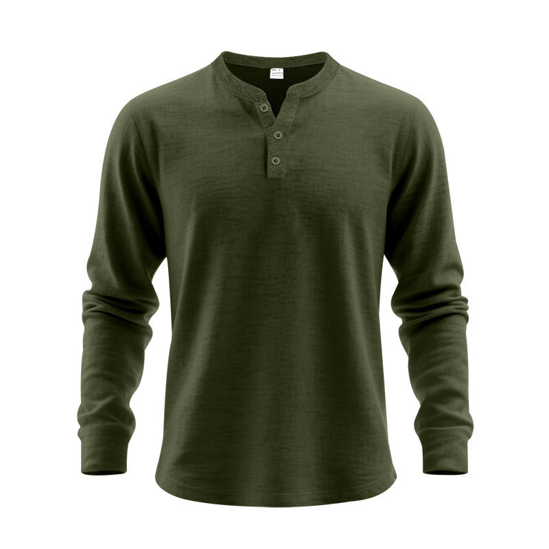 Herren Langarmshirt Elegantes Design Knöpfe