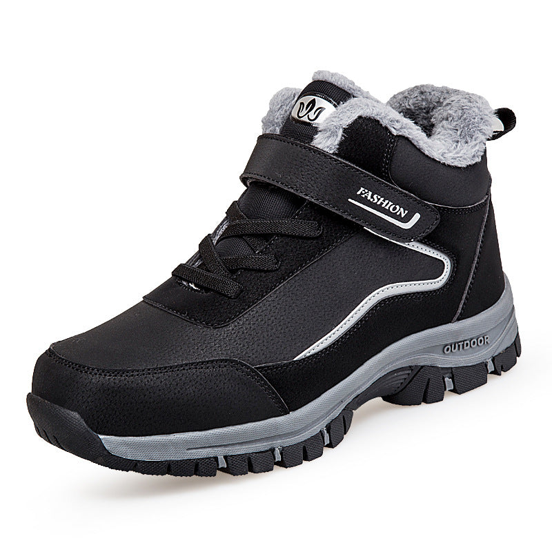 Women's Warm-Lined Hook and Loop Fastener Hiking Shoes