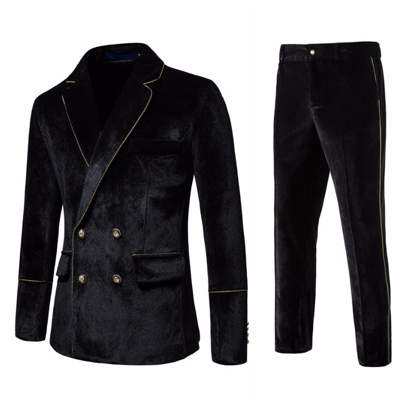 Men's Suit Velvet Elegant Gold