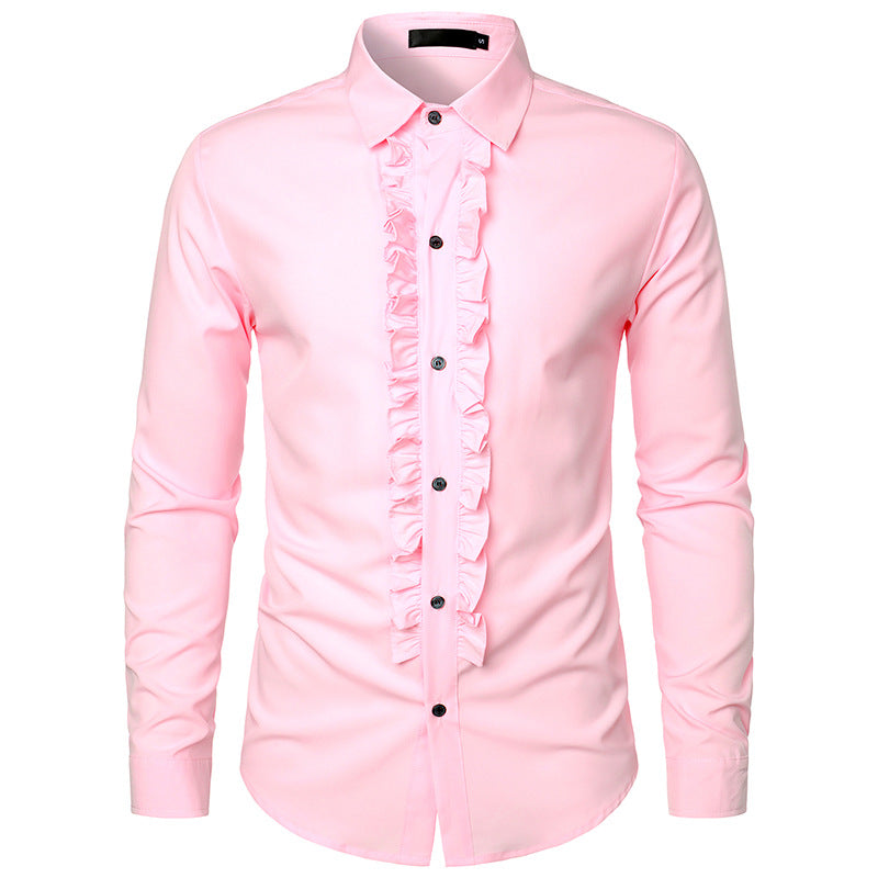 Men's Elegant Ruffle Design Shirt