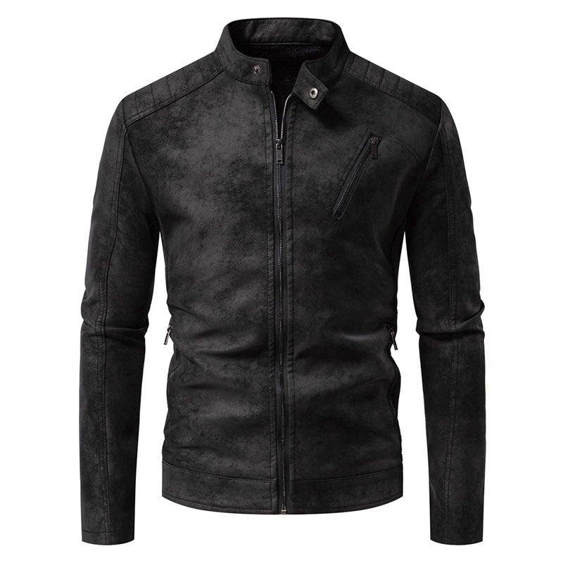Men's Leather Jacket Biker Style Modern