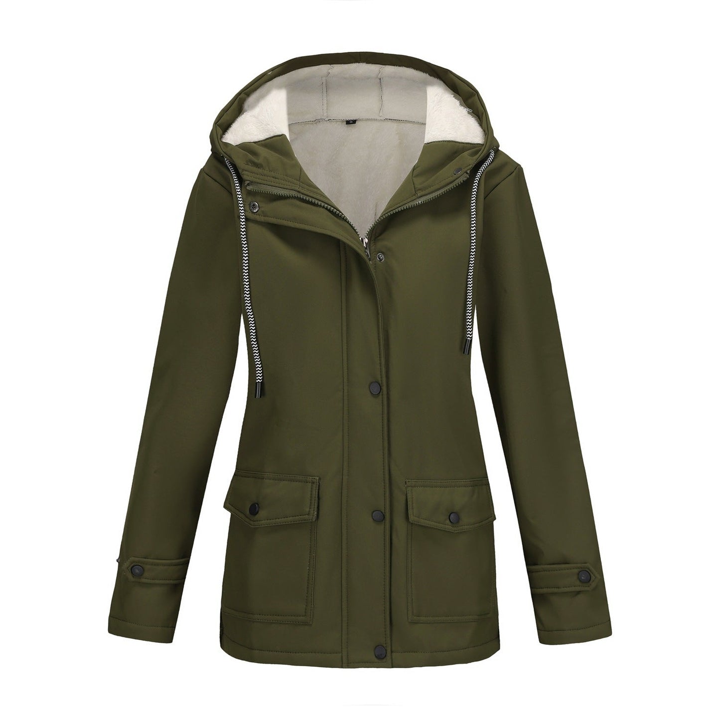 Women's Winter Jacket Warm Fleece Hooded Outdoor