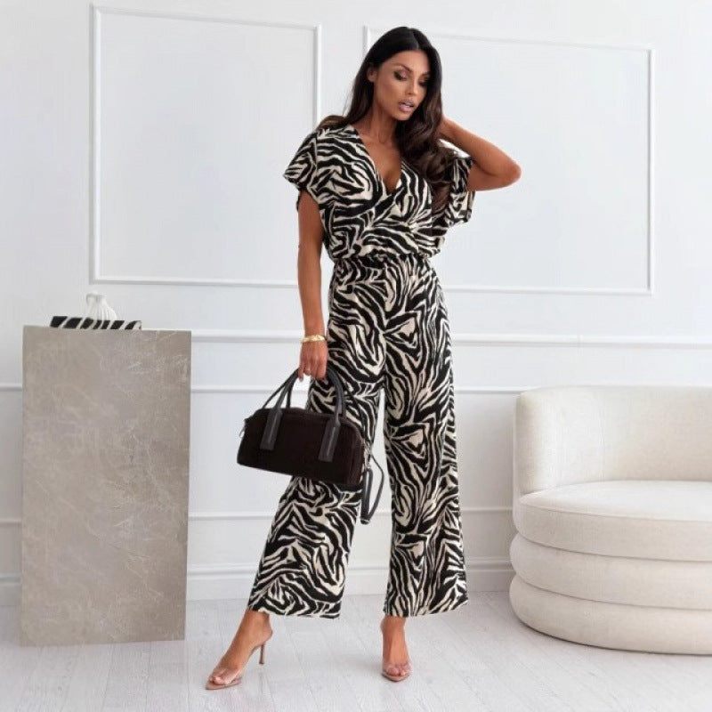 Eleganter Damen Jumpsuit Exotischer Safari Look - IdealeKleiden