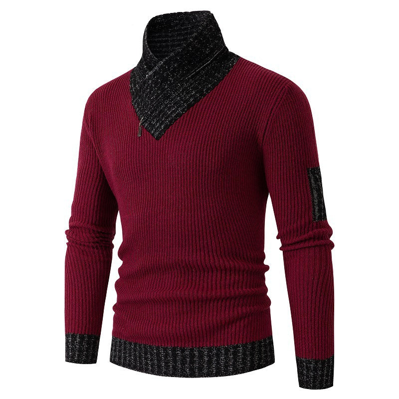 Men's Asymmetric Textured Sweater