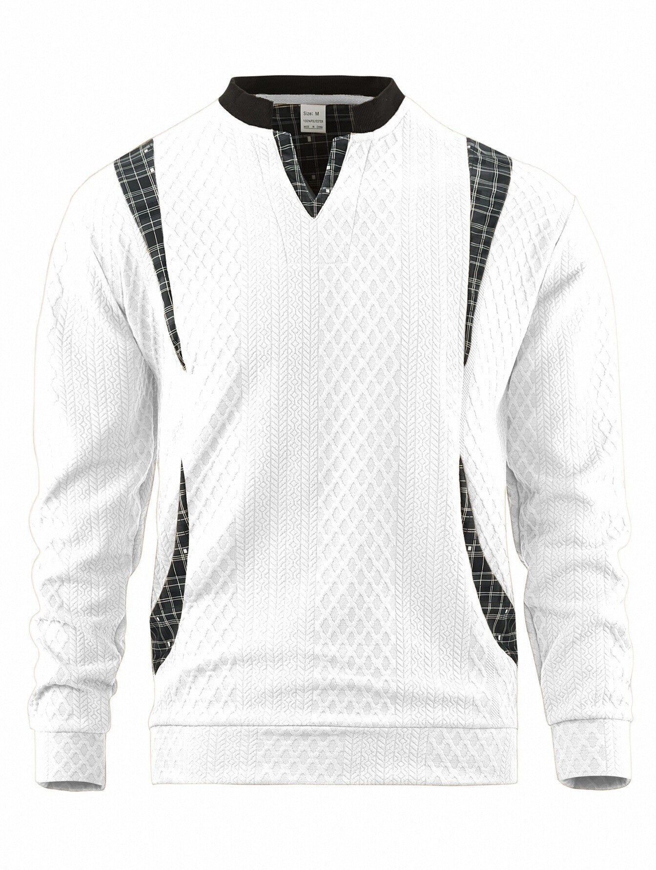 Men's Knitted Sweater Modern Plaid Pattern Elegant Design