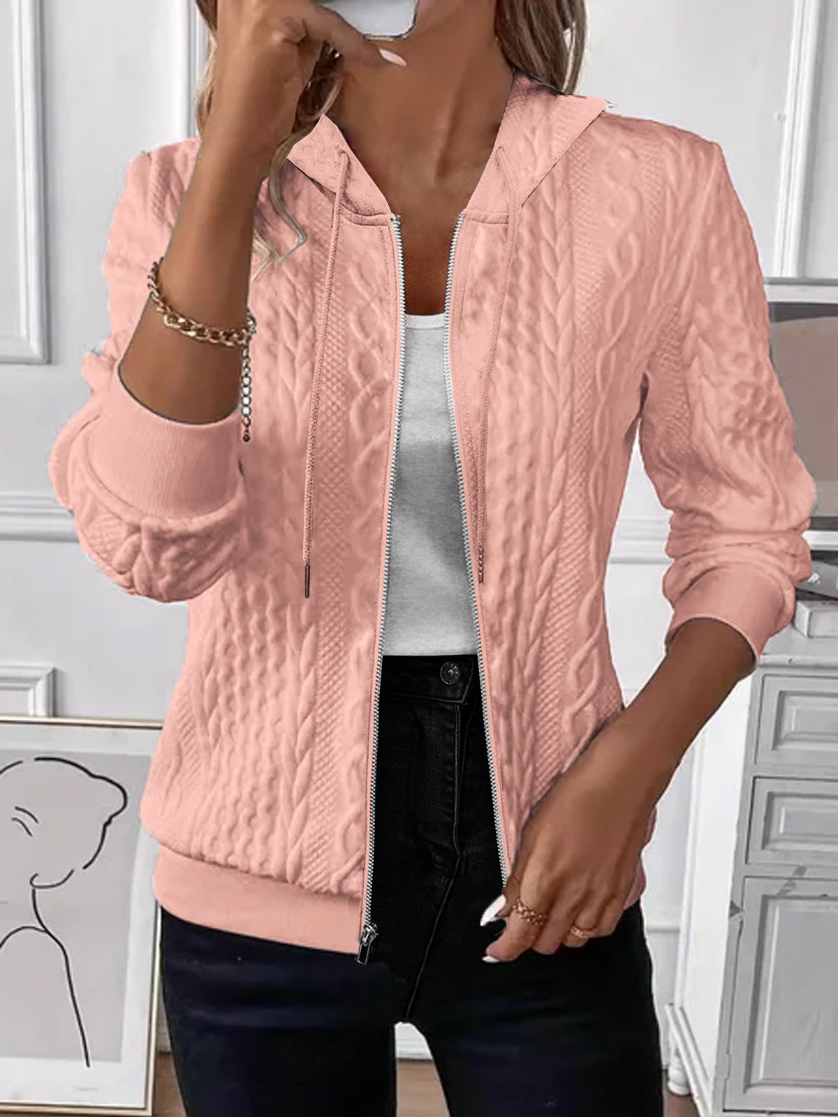 Women's Cardigan Hooded Warm Elegant