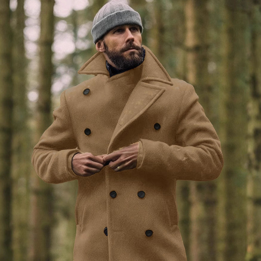 Men's Elegant Double-Breasted High-Quality Coat