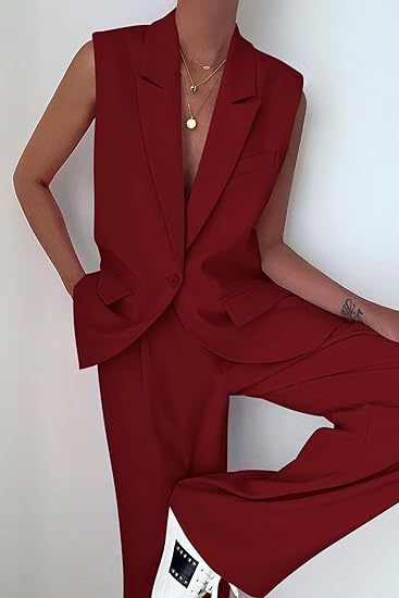 Women's Elegant Business Suit Short Sleeve Tops and Pants
