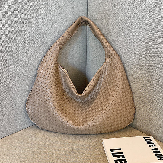 Woven Shopping Bag Red Chic
