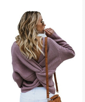 Women's Elegant V-Neck Knitted Sweater