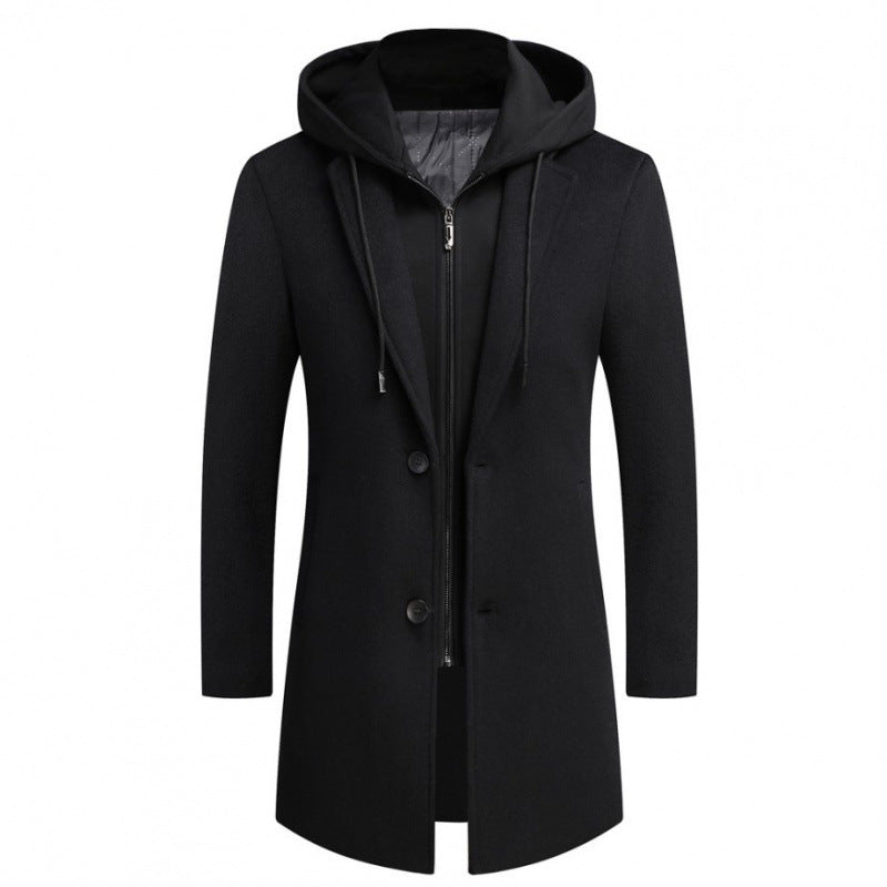 Women's Stylish Long Jacket Detachable Hood Trendy Lining