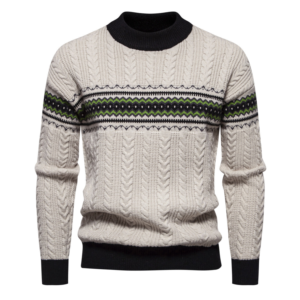 Men's Knitted Sweater Modern Cable Knit Elegant Design
