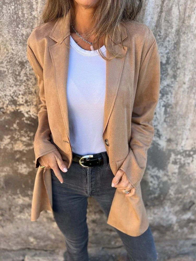 Women's Suede Blazer Elegant Comfortable