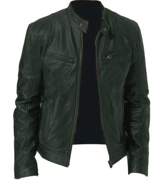 Men's Leather Jacket Windproof Stylish