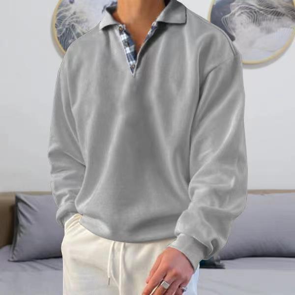 Men's Loose Fit Polo Collar Sweater