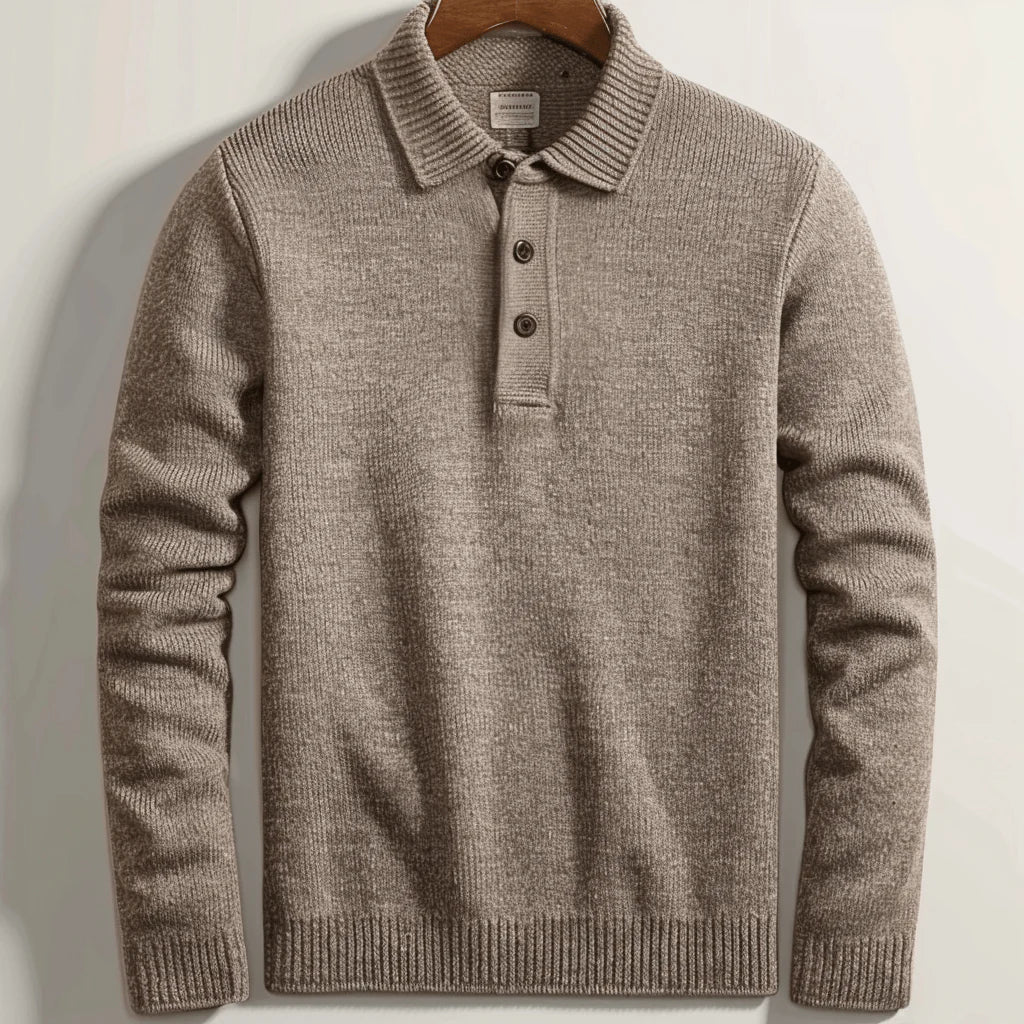 Men's Modern Collared Knit Sweater