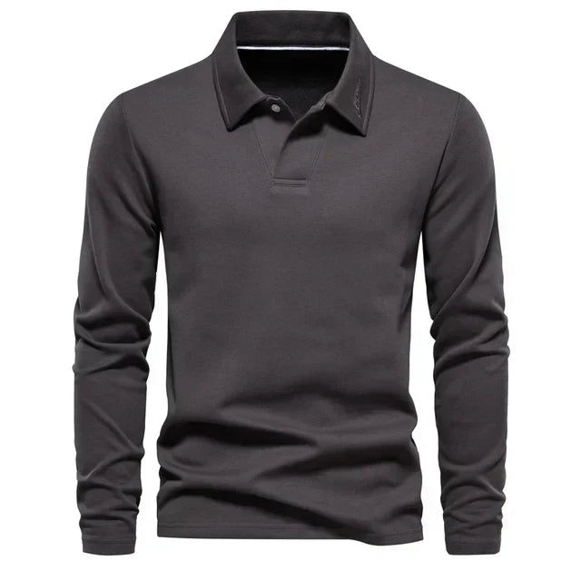 Men's Long Sleeve Polo Shirt Comfortable