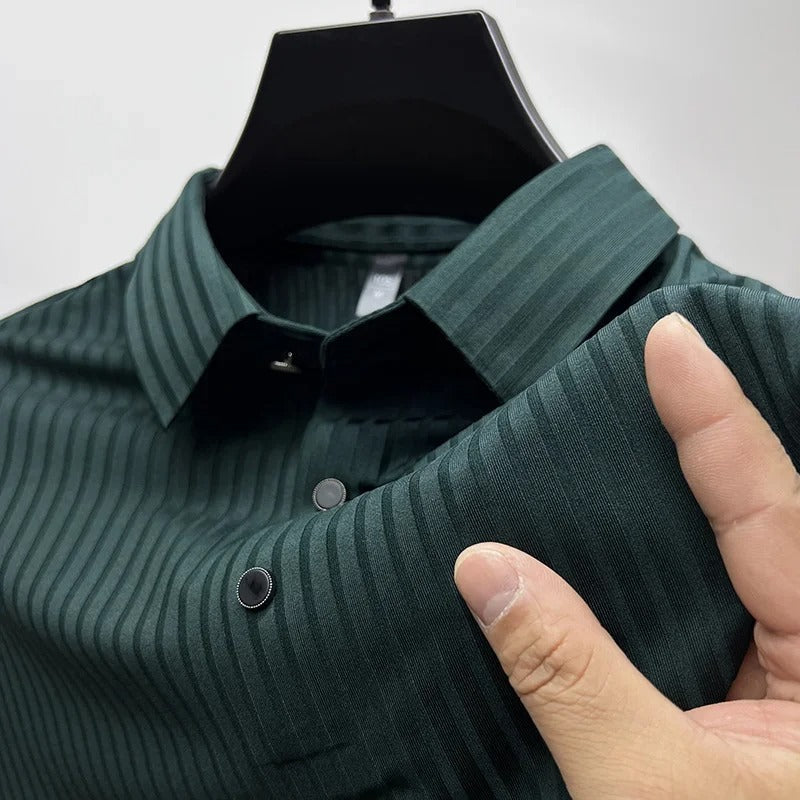 Men's Short Sleeve Polo Shirt Buttons Collar