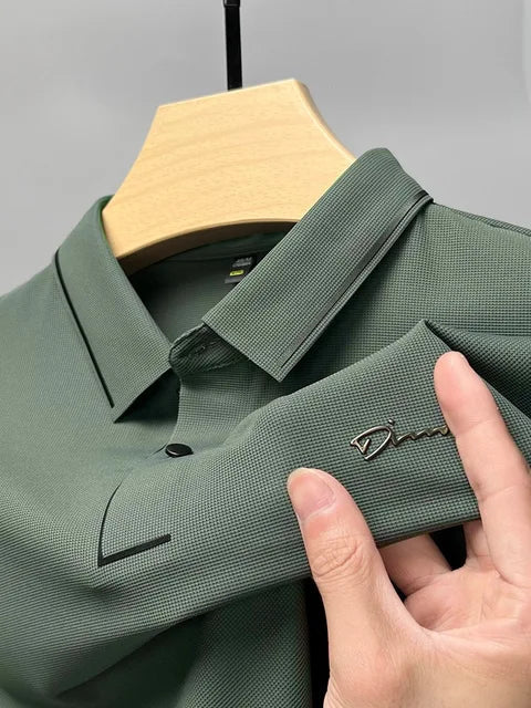 Men's Short Sleeve Polo Shirt Buttons Modern